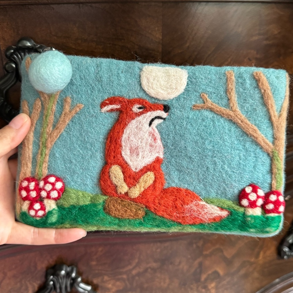wool felt wallet, card bag, storage bag, unisex